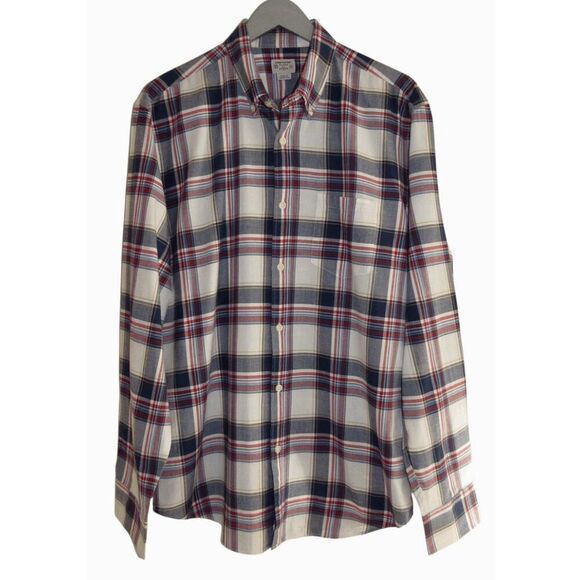 J. Crew Summer Plaid Button Up Shirt Sz L - Picture 1 of 5